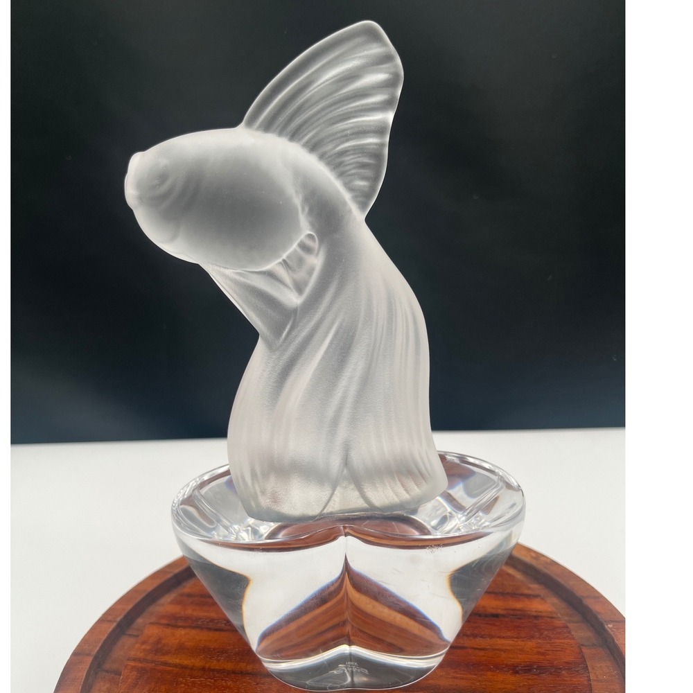 Vtg Cristal de Sèvres France Frosted Crystal Betta Koi Fish Paperweight Figurine